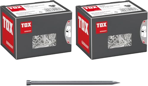 TOX 063100201_2 Drahtstifte Nails Set, Gr.1,4x25 mm mit Stauchkopf für beinahe unsichtbare Befestigungen in Holz, universelle Einsatzmöglichkeit im Innen-und Außenbereich, 2X 400 g im Karton, TOX 063100201_2 Drahtstifte Nails Set, Gr.1,4x25 mm mit Stauchkopf für beinahe unsichtbare Befestigungen in Holz, universelle Einsatzmöglichkeit im Innen-und Außenbereich, 2X 400 g im Karton, von TOX
