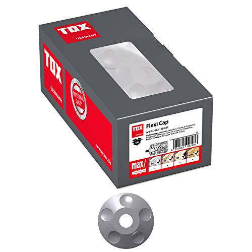 TOX Abdeckkappe Flexi Cap, zuverlässiger Schutz vor Regen und Spritzwasser, mit attraktiver Optik für z.B. Fallrohrbefestigungen, einfache Montage, M10x40, 50 Stück, 072100361, Rot, M10 von TOX