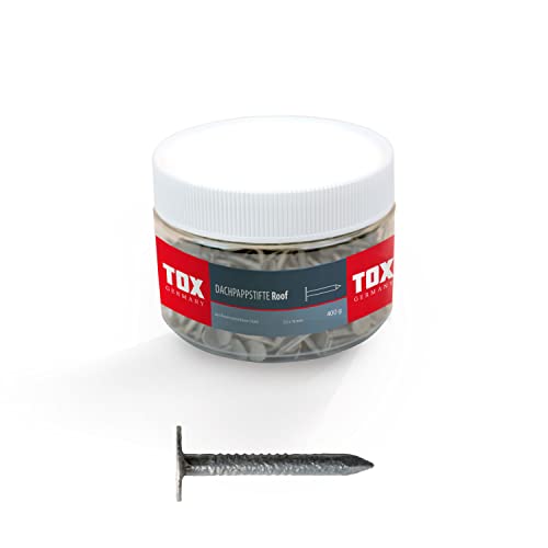 TOX Roof Dachpappstifte, Nägel für den Bedachungsbereich, Senkkopf, feuerverzinkt, 2,5 x 25 mm,1 Dose, 400 g (300 Stk.), 063260202 von TOX