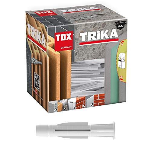 TOX Allzweckdübel mit Kragen Trika 7 x 51 mm, Dübel für fast alle Baustoffe, 100 Stück, 011100091 von TOX