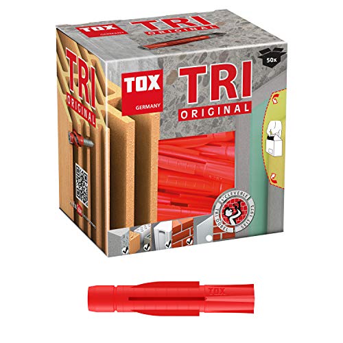 TOX Allzweckdübel Tri 10 x 61 mm, Dübel für fast alle Baustoffe, 50 Stück, 010100161 von TOX