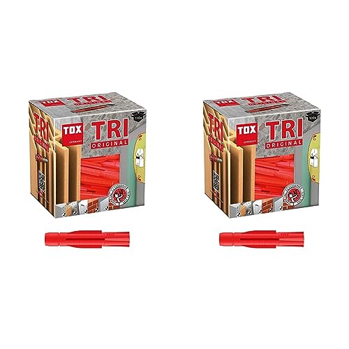 TOX Allzweckdübel Tri 7 x 36 mm, Dübel für fast alle Baustoffe, 100 Stück, 010100081 (Packung mit 2) von TOX