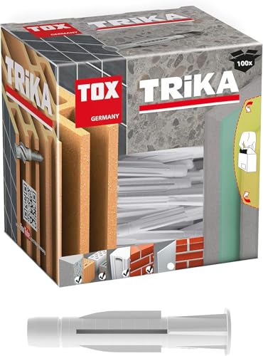 TOX Allzweckdübel mit Kragen Trika 6 x 51 mm M, Dübel für fast alle Baustoffe, 100 Stück, 011100061 von TOX
