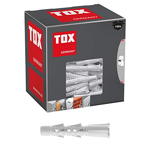 TOX Allzweckdübel mit umlegbaren Kragen Tetrafix 5 x 25 mm, Dübel für fast alle Baustoffe, 100 Stück, 021100021 von TOX