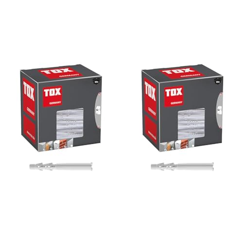 TOX Allzweckdübel mit umlegbaren Kragen Tetrafix XL 10 x 100 mm, verlängerter Schaft für Rahmen - Anwendungen, 25 Stück, 021100141 (Packung mit 2) von TOX