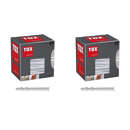 TOX Allzweckdübel mit umlegbaren Kragen Tetrafix XL 8 x 80 mm, verlängerter Schaft für Rahmen - Anwendungen, 50 Stück, 021100101 (Packung mit 2) von TOX