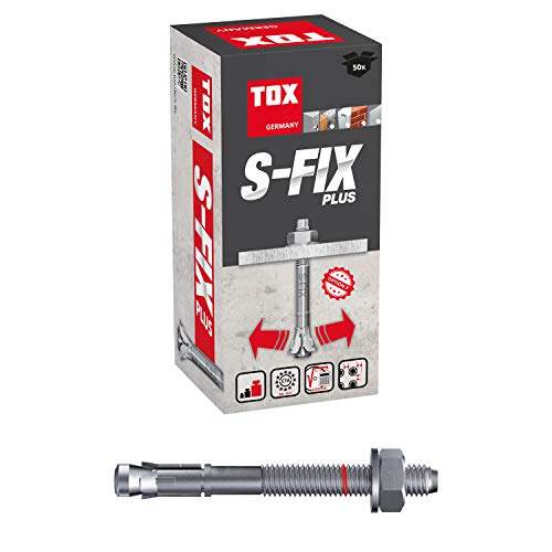 TOX Bolzenanker S-Fix Plus M10 x 100/20+33 mm 50 Stück 04210121 Verzinkt von TOX
