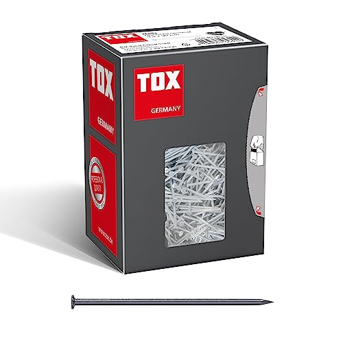 TOX Drahtstifte Nails 3,4x90 mm mit Senkkopf für einfache Holzverbindungen und ebene Flächen, universelle Einsatzmöglichkeit im Innen- und Außenbereich, blanker Stahl, 400 g im Karton, 063100111 von TOX