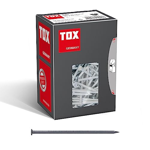 TOX Drahtstifte Nails 4,2x100 mm mit Senkkopf für einfache Holzverbindungen und ebene Flächen, universelle Einsatzmöglichkeit im Innen- und Außenbereich, blanker Stahl, 400 g im Karton, 063100112 von TOX