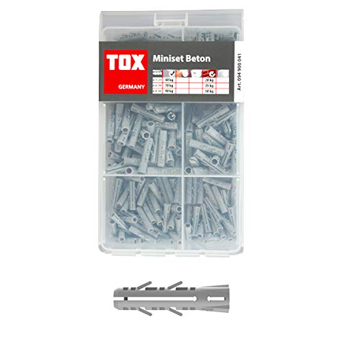 TOX 94900041 Miniset Sortiment Spreizdübel Barracuda in den Dübelgrößen ø 5, 6 und 8 mm, Dübelsortiment für die häufigsten Befestigungsprojekte in Beton und Vollstein, 245-tlg, 094900041, weiß von TOX