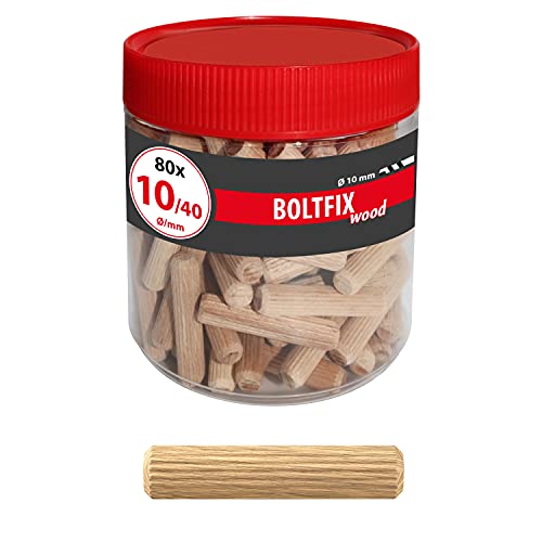 TOX Holzdübel Boltfix wood 10x40 mm, zuverlässige Verbindung von Holzteilen mit perfektem Sitz und Halt, nachhaltig und ästhetisch, für Möbel geeignet, 80 Stück in der praktischen Runddose, 015200181 von TOX