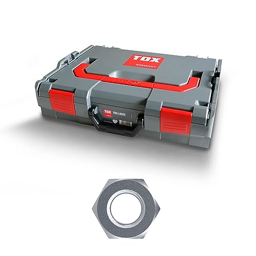 TOX L-BOXX Sechskantmuttern Sortiment DIN 934, effektiv, robust, belast- + stapelbar mit 8-Mulden-Kleinteileinsatz, inklusive Muttern in unterschiedlichen Abmessungen, 1960 tlg., 094903402 von TOX