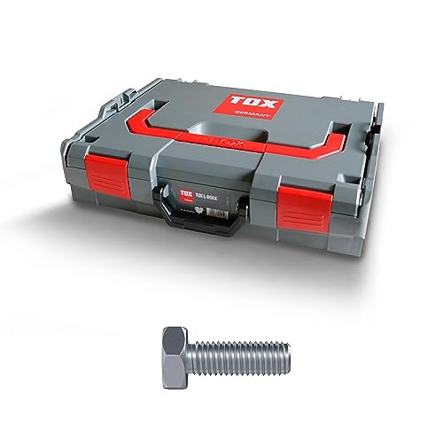 TOX L-BOXX Sechskantschrauben Sortiment DIN 933, effektiv, robust, belast- + stapelbar mit 12-Mulden-Kleinteileinsatz, inklusive Maschinenschrauben in unterschiedlichen Abmessungen, 630 tlg, 094903403 von TOX