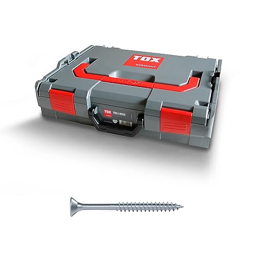 TOX L-BOXX Spanplattenschrauben Sortiment TX, robust, effektiv, belast- + stapelbar mit 12-Mulden-Kleinteileinsatz, inklusiv Holzschrauben mit TX-Antrieb, 1810 tlg., 094903405 von TOX