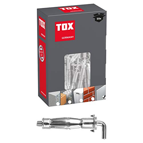 TOX Metall-Hakendübel Pirat Skippi M5 x 37 mm verzinkt, für Befestigungen in Gipskartonplatten, 50 Stück, 035101651 von TOX