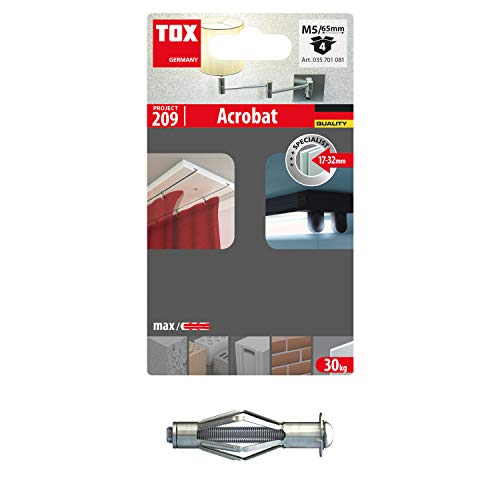 TOX Metall-Hohlraumdübel Acrobat M5x65 mm, 4 Stück, 035701081 TOX Metall-Hohlraumdübel Acrobat M5x65 mm, 4 Stück, 035701081 von TOX