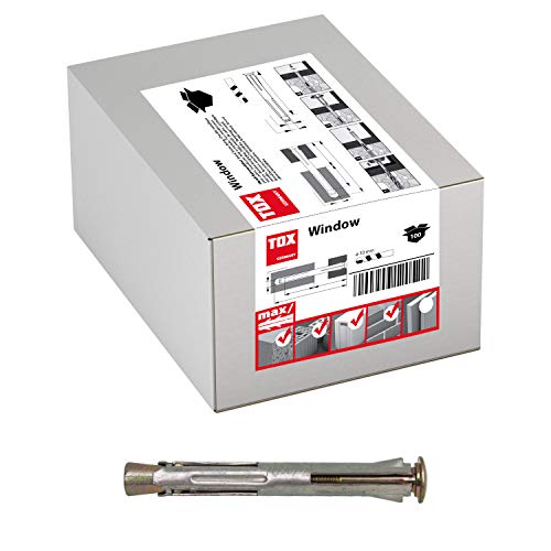 TOX Metall-Rahmendübel Window 10 x 92 mm, Fensterrahmendübel mit zug- und druckfester Fixierung und optisch ansprechender Montage, verzinkt, 100 Stück im Karton, 02710113 TOX Metall-Rahmendübel Window 10 x 92 mm, Fensterrahmendübel mit zug- und druckfester Fixierung und optisch ansprechender Montage, verzinkt, 100 Stück im Karton, 02710113 von TOX