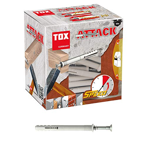 TOX Nageldübel Attack mit Dübel 8 x 120 mm und Nagelschraube 5 x 125 mm, für Befestigungen von Holzbauteilen in Voll- und Lochstein, 50 Stück, 017102271 von TOX