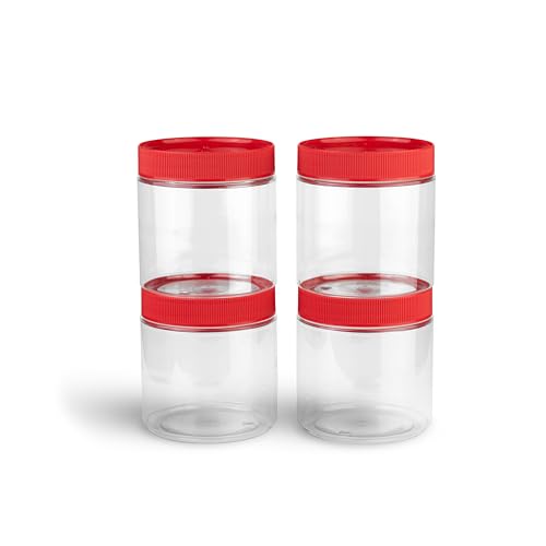 TOX Runddose 500 ml mit stabilem Schraubverschluss, aus Kunststoff (PET), vielseitig einsetzbar in Werkstatt, Büro und Hobby, 4 Stück, 094900906 von TOX
