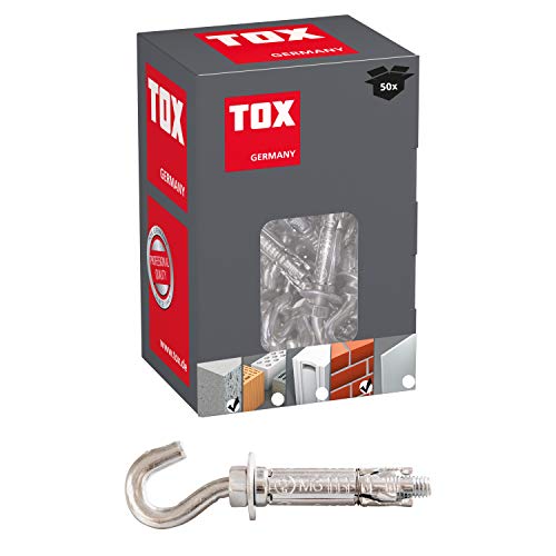 TOX Spreizanker Haken, Pirat Sven-S, M6x40, KT, 50 Stück, 03710301, Grau von TOX