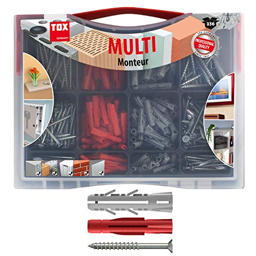 TOX Sortiment Monteur Multi mit Allzweckdübel TRI und Spreizdübel Barracuda, ø 5, 6 und 8 mm + Schrauben, Dübel für fast alle Baustoffe und extremen Halt in Beton/Vollstein, 336-tlg., 094901021 TOX Sortiment Monteur Multi mit Allzweckdübel TRI und Spreizdübel Barracuda, ø 5, 6 und 8 mm + Schrauben, Dübel für fast alle Baustoffe und extremen Halt in Beton/Vollstein, 336-tlg., 094901021 von TOX