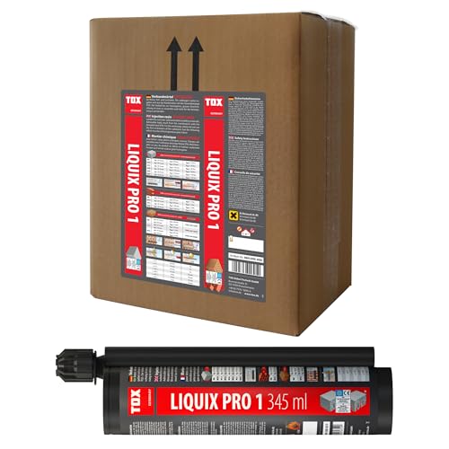TOX Verbundmörtel Liquix Pro 1 styrolfrei 345 ml (1 Stk.), Injektionsmörtel für hohe Lasten bis zu 13,3 Tonnen Gewicht, mit 2x Statikmischer Liquix Mix, 084100031 von TOX