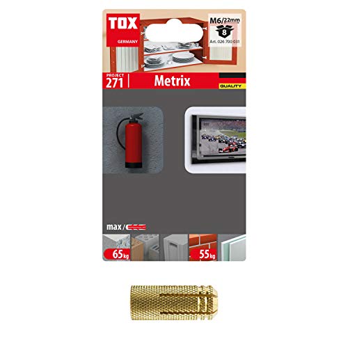 TOX Messing-Spreizdübel Metrix M6x22 mm, 8 Stück, 026700031 von TOX