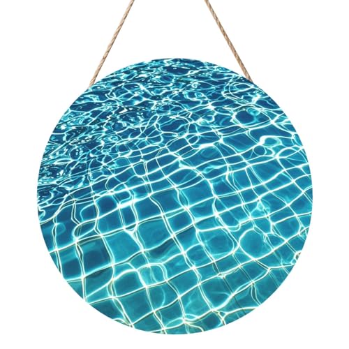 Door Sig Personalisiertes Willkommensschild, Holzschild für Haustür, Blau, Aqua, Pool, Wasser, Holzschilder, unlackiertes Holzschild mit Schnur, Heimdekoration, Gartenschild für Garten, Hof Door Sig Personalisiertes Willkommensschild, Holzschild für Haustür, Blau, Aqua, Pool, Wasser, Holzschilder, unlackiertes Holzschild mit Schnur, Heimdekoration, Gartenschild für Garten, Hof von TOXOCMDKLE