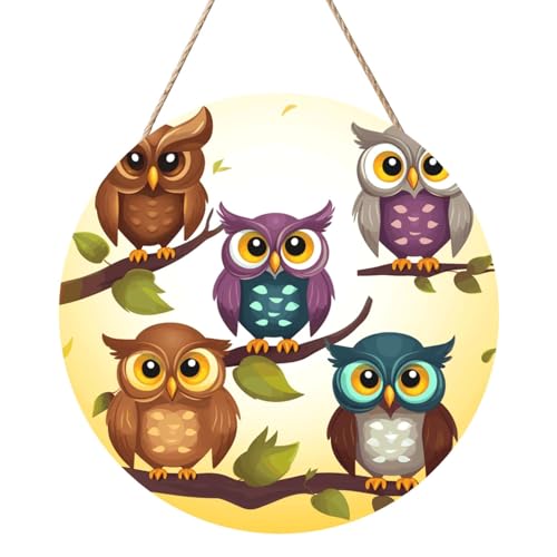 Door Sig Personalisiertes Willkommensschild, Holzschild für Haustür, Eulen, Vögel, Holzschilder, unlackiertes Holzschild mit Schnur, Heimdekoration, Gartenschild für Garten, Hof Door Sig Personalisiertes Willkommensschild, Holzschild für Haustür, Eulen, Vögel, Holzschilder, unlackiertes Holzschild mit Schnur, Heimdekoration, Gartenschild für Garten, Hof von TOXOCMDKLE