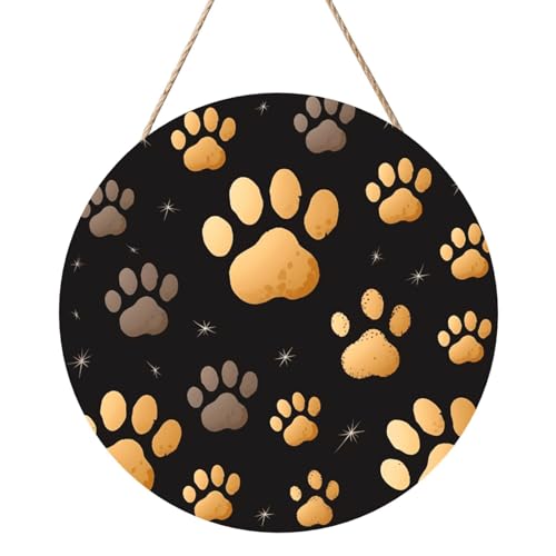 Door Sig Personalisiertes Willkommensschild, Holzschild für Haustür, Hundepfotenabdruck, Holzschilder, unlackiertes Holzschild mit Schnur, Heimdekoration, Gartenschild für Garten, Hof Door Sig Personalisiertes Willkommensschild, Holzschild für Haustür, Hundepfotenabdruck, Holzschilder, unlackiertes Holzschild mit Schnur, Heimdekoration, Gartenschild für Garten, Hof von TOXOCMDKLE
