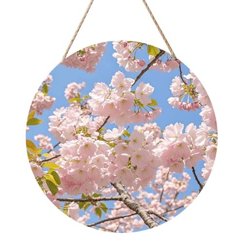 Door Sig Personalisiertes Willkommensschild, Holzschild für Haustür, Kirschblüte, Holzschilder, unlackiertes Holzschild mit Schnur, Heimdekoration, Gartenschild für Garten, Hof Door Sig Personalisiertes Willkommensschild, Holzschild für Haustür, Kirschblüte, Holzschilder, unlackiertes Holzschild mit Schnur, Heimdekoration, Gartenschild für Garten, Hof von TOXOCMDKLE