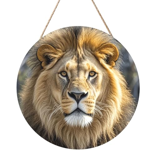 Door Sig Personalisiertes Willkommensschild, Holzschild für Haustür, Löwenbild, Holzschilder, unlackiertes Holzschild mit Schnur, Heimdekoration, Gartenschild für Garten, Hof Door Sig Personalisiertes Willkommensschild, Holzschild für Haustür, Löwenbild, Holzschilder, unlackiertes Holzschild mit Schnur, Heimdekoration, Gartenschild für Garten, Hof von TOXOCMDKLE