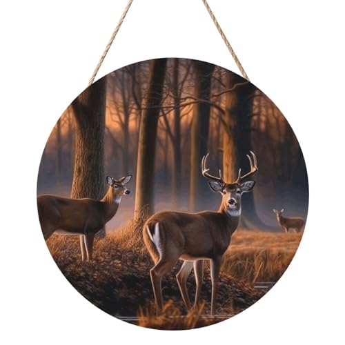 Door Sig Personalisiertes Willkommensschild, Holzschild für Haustür, Natur, wilde Tiere, Hirsche, Holzschilder, unlackiertes Holzschild mit Schnur, Heimdekoration, Gartenschild für Garten, Hof Door Sig Personalisiertes Willkommensschild, Holzschild für Haustür, Natur, wilde Tiere, Hirsche, Holzschilder, unlackiertes Holzschild mit Schnur, Heimdekoration, Gartenschild für Garten, Hof von TOXOCMDKLE