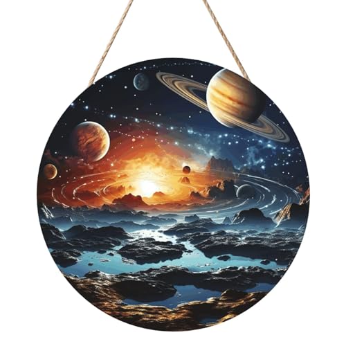 Door Sig Personalisiertes Willkommensschild, Holzschild für Haustür, Planeten, Sterne und Milchstraße, Holzschilder, unlackiertes Holzschild mit Schnur, Heimdekoration, Gartenschild für Garten, Hof Door Sig Personalisiertes Willkommensschild, Holzschild für Haustür, Planeten, Sterne und Milchstraße, Holzschilder, unlackiertes Holzschild mit Schnur, Heimdekoration, Gartenschild für Garten, Hof von TOXOCMDKLE
