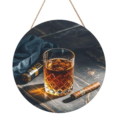 Door Sig Personalisiertes Willkommensschild, Holzschild für Haustür, Zigarre und Whiskey, Holzschilder, unlackiertes Holzschild mit Schnur, Heimdekoration, Gartenschild für Garten, Hof Door Sig Personalisiertes Willkommensschild, Holzschild für Haustür, Zigarre und Whiskey, Holzschilder, unlackiertes Holzschild mit Schnur, Heimdekoration, Gartenschild für Garten, Hof von TOXOCMDKLE
