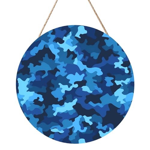 Door Sig Personalisiertes Willkommensschild, Holzschild für Haustür, blau, Camouflage, Holzschilder, unlackiertes Holzschild mit Schnur, Heimdekoration, Gartenschild für Garten, Hof Door Sig Personalisiertes Willkommensschild, Holzschild für Haustür, blau, Camouflage, Holzschilder, unlackiertes Holzschild mit Schnur, Heimdekoration, Gartenschild für Garten, Hof von TOXOCMDKLE