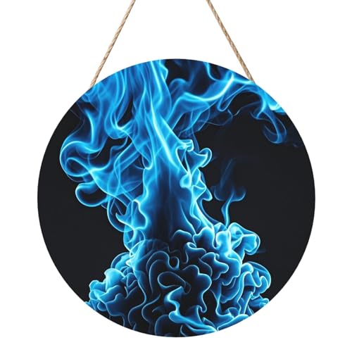 Door Sig Personalisiertes Willkommensschild, Holzschild für Haustür, blaue Flamme, Holzschilder, unlackiertes Holzschild mit Schnur, Heimdekoration, Gartenschild für Garten, Hof Door Sig Personalisiertes Willkommensschild, Holzschild für Haustür, blaue Flamme, Holzschilder, unlackiertes Holzschild mit Schnur, Heimdekoration, Gartenschild für Garten, Hof von TOXOCMDKLE