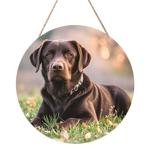 Door Sig Personalisiertes Willkommensschild, Holzschild für Haustür, brauner Labrador Retriever, Holzschilder, unlackiertes Holzschild mit Schnur, Heimdekoration, Gartenschild für Garten, Hof Door Sig Personalisiertes Willkommensschild, Holzschild für Haustür, brauner Labrador Retriever, Holzschilder, unlackiertes Holzschild mit Schnur, Heimdekoration, Gartenschild für Garten, Hof von TOXOCMDKLE