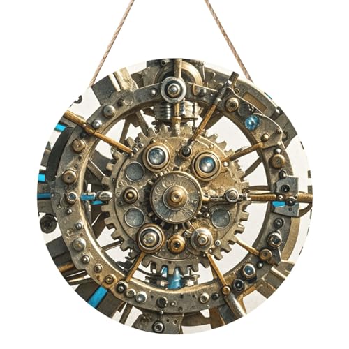 Door Sig Personalisiertes Willkommensschild, Holzschild für Haustür, cooles Steampunk-Getriebe, Holzschilder, unlackiertes Holzschild mit Schnur, Heimdekoration, Gartenschild für Garten, Hof Door Sig Personalisiertes Willkommensschild, Holzschild für Haustür, cooles Steampunk-Getriebe, Holzschilder, unlackiertes Holzschild mit Schnur, Heimdekoration, Gartenschild für Garten, Hof von TOXOCMDKLE