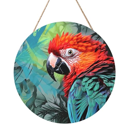 Door Sig Personalisiertes Willkommensschild für Haustür, buntes Papageien-Holzschild, unlackiertes Holzschild mit Schnur, Heimdekoration, Gartenschild für Garten, Hof Door Sig Personalisiertes Willkommensschild für Haustür, buntes Papageien-Holzschild, unlackiertes Holzschild mit Schnur, Heimdekoration, Gartenschild für Garten, Hof von TOXOCMDKLE