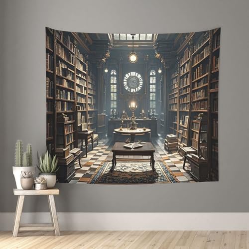 TOXOCMDKLE Ästhetischer Wandteppich, Wandteppich für Wohnzimmer, Buchzimmer, geheimnisvolle Bibliothek, Wandteppich, Heimdekoration, Decke, Wandkunst, Banner, Poster für Schlafzimmer, Wohnheim, 130 x TOXOCMDKLE Ästhetischer Wandteppich, Wandteppich für Wohnzimmer, Buchzimmer, geheimnisvolle Bibliothek, Wandteppich, Heimdekoration, Decke, Wandkunst, Banner, Poster für Schlafzimmer, Wohnheim, 130 x von TOXOCMDKLE