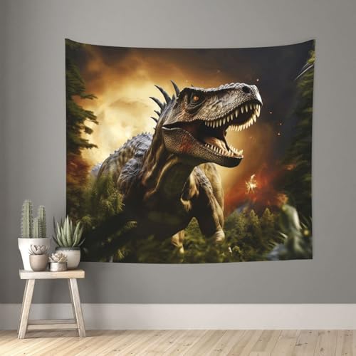 TOXOCMDKLE Ästhetischer Wandteppich, Wandteppich für Wohnzimmer, Dinosaurier im Wald, Wandteppich, Heimdekoration, Decke, Wandkunst, Banner, Poster für Schlafzimmer, Wohnheim, 130 x 152 cm TOXOCMDKLE Ästhetischer Wandteppich, Wandteppich für Wohnzimmer, Dinosaurier im Wald, Wandteppich, Heimdekoration, Decke, Wandkunst, Banner, Poster für Schlafzimmer, Wohnheim, 130 x 152 cm von TOXOCMDKLE