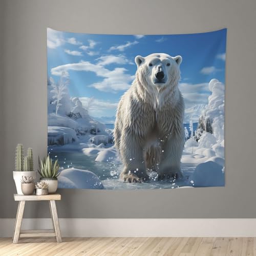 TOXOCMDKLE Ästhetischer Wandteppich, Wandteppich für Wohnzimmer, Eisbär, Wandteppich, Heimdekoration, Decke, Wandkunst, Banner, Poster für Schlafzimmer, Wohnheim, 130 x 152 cm TOXOCMDKLE Ästhetischer Wandteppich, Wandteppich für Wohnzimmer, Eisbär, Wandteppich, Heimdekoration, Decke, Wandkunst, Banner, Poster für Schlafzimmer, Wohnheim, 130 x 152 cm von TOXOCMDKLE