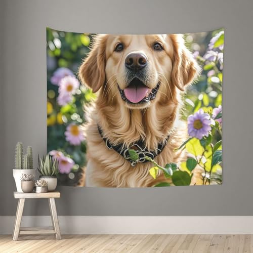 TOXOCMDKLE Ästhetischer Wandteppich, Wandteppich für Wohnzimmer, Golden Retriever, Wandteppich, Heimdekoration, Decke, Wandkunst, Banner, Poster für Schlafzimmer, Wohnheim, 130 x 152 cm TOXOCMDKLE Ästhetischer Wandteppich, Wandteppich für Wohnzimmer, Golden Retriever, Wandteppich, Heimdekoration, Decke, Wandkunst, Banner, Poster für Schlafzimmer, Wohnheim, 130 x 152 cm von TOXOCMDKLE