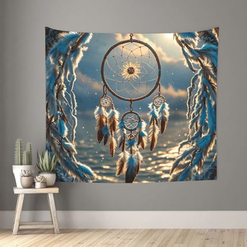 TOXOCMDKLE Ästhetischer Wandteppich, Wandteppich für Wohnzimmer, Indianer-Traumfänger, Wandteppich, Heimdekoration, Decke, Wandkunst, Banner, Poster für Schlafzimmer, Wohnheim, 130 x 152 cm TOXOCMDKLE Ästhetischer Wandteppich, Wandteppich für Wohnzimmer, Indianer-Traumfänger, Wandteppich, Heimdekoration, Decke, Wandkunst, Banner, Poster für Schlafzimmer, Wohnheim, 130 x 152 cm von TOXOCMDKLE
