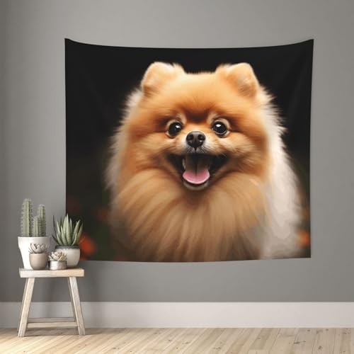 TOXOCMDKLE Ästhetischer Wandteppich, Wandteppich für Wohnzimmer, Pomeranian Tapisserie, Heimdekoration, Decke, Wandkunst, Banner, Poster für Schlafzimmer, Wohnheim, 130 x 152 cm TOXOCMDKLE Ästhetischer Wandteppich, Wandteppich für Wohnzimmer, Pomeranian Tapisserie, Heimdekoration, Decke, Wandkunst, Banner, Poster für Schlafzimmer, Wohnheim, 130 x 152 cm von TOXOCMDKLE