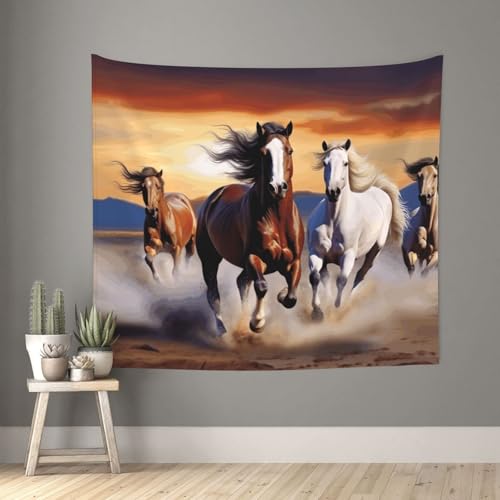 TOXOCMDKLE Ästhetischer Wandteppich, Wandteppich für Wohnzimmer, laufende Pferde, Wandteppich, Heimdekoration, Decke, Wandkunst, Banner, Poster für Schlafzimmer, Wohnheim, 130 x 152 cm TOXOCMDKLE Ästhetischer Wandteppich, Wandteppich für Wohnzimmer, laufende Pferde, Wandteppich, Heimdekoration, Decke, Wandkunst, Banner, Poster für Schlafzimmer, Wohnheim, 130 x 152 cm von TOXOCMDKLE