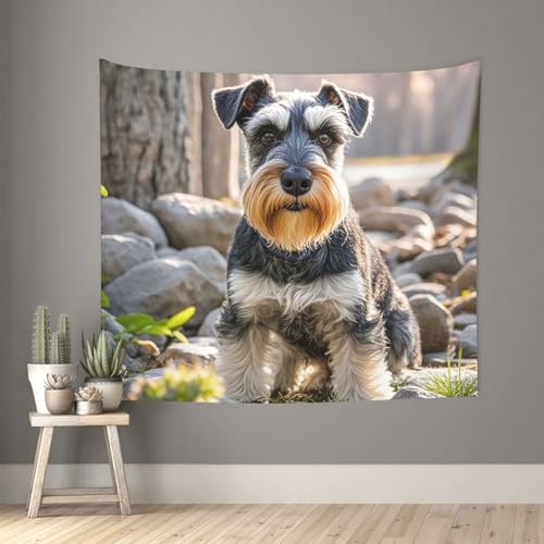 TOXOCMDKLE Ästhetischer Wandteppich, Wandteppich für Wohnzimmer, niedlicher Schnauzer-Hund, Wandteppich, Heimdekoration, Decke, Wandkunst, Banner, Poster für Schlafzimmer, Wohnheim, 130 x 152 cm TOXOCMDKLE Ästhetischer Wandteppich, Wandteppich für Wohnzimmer, niedlicher Schnauzer-Hund, Wandteppich, Heimdekoration, Decke, Wandkunst, Banner, Poster für Schlafzimmer, Wohnheim, 130 x 152 cm von TOXOCMDKLE