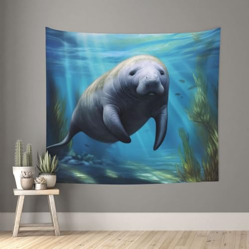 TOXOCMDKLE Ästhetischer Wandteppich, Wandteppich für Wohnzimmer, niedlicher Seekuh, Heimdekoration, Decke, Wandkunst, Banner, Poster für Schlafzimmer, Wohnheim, 130 x 152 cm TOXOCMDKLE Ästhetischer Wandteppich, Wandteppich für Wohnzimmer, niedlicher Seekuh, Heimdekoration, Decke, Wandkunst, Banner, Poster für Schlafzimmer, Wohnheim, 130 x 152 cm von TOXOCMDKLE