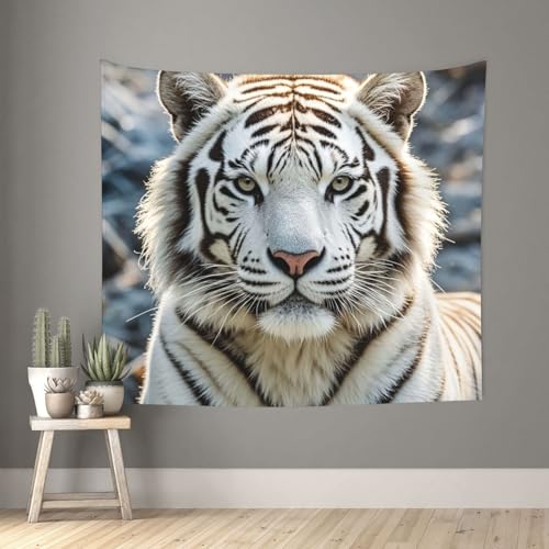 TOXOCMDKLE Ästhetischer Wandteppich, Wandteppich für Wohnzimmer, weißer Tiger, Wandteppich, Heimdekoration, Decke, Wandkunst, Banner, Poster für Schlafzimmer, Wohnheim, 130 x 152 cm TOXOCMDKLE Ästhetischer Wandteppich, Wandteppich für Wohnzimmer, weißer Tiger, Wandteppich, Heimdekoration, Decke, Wandkunst, Banner, Poster für Schlafzimmer, Wohnheim, 130 x 152 cm von TOXOCMDKLE